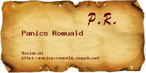 Panics Romuald névjegykártya